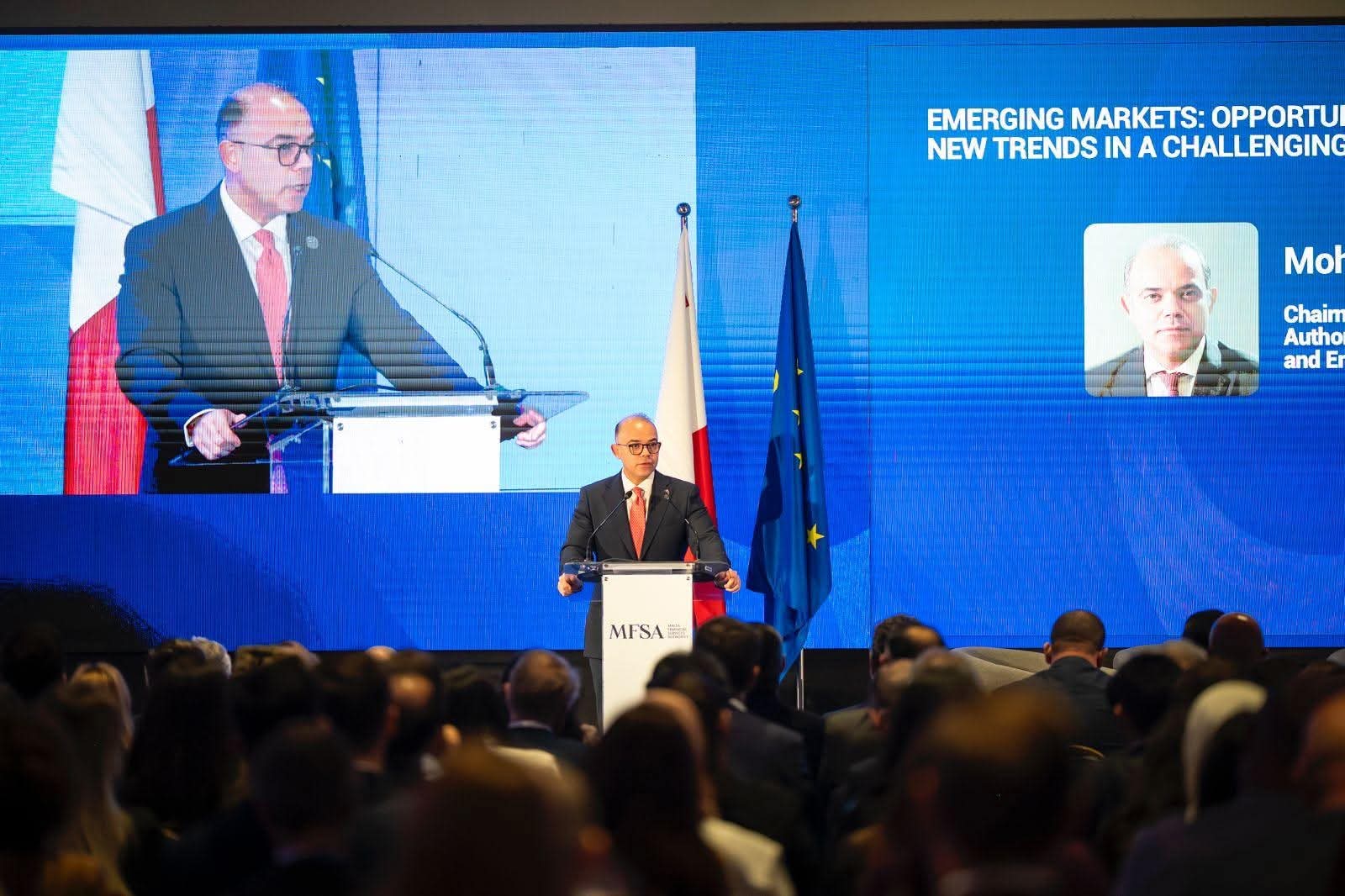 مصر تقدم رؤية مستقبلية لمبادئ نمو واستقرار أسواق رأس المال في الاقتصادات الناشئة(GEMC) في مالطا