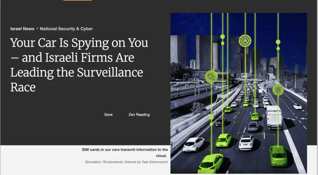 إسرائيل تحول السيارات إلى أدوات استخباراتية 