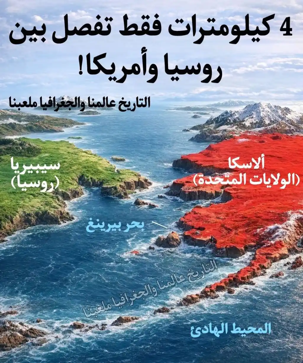  4 كيلومترات فاصل جغرافي بين روسيا وأمريكا،  و20 ساعة فرق توقيت 