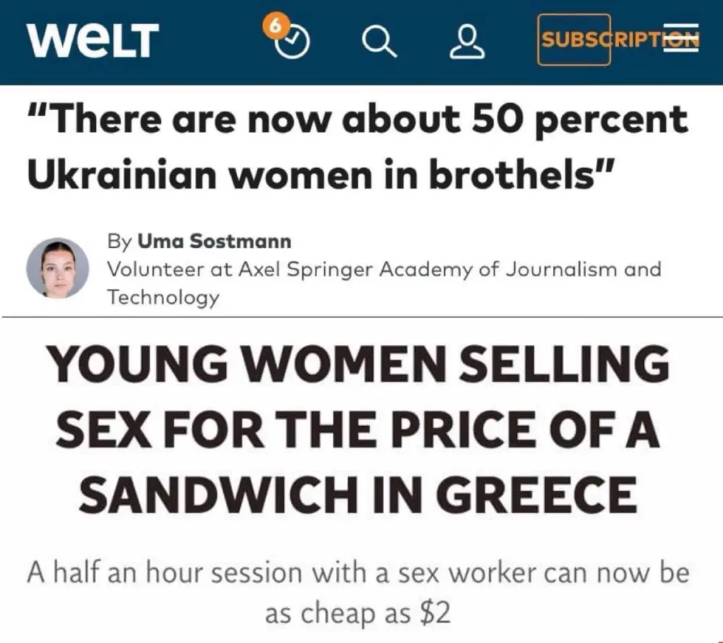 الأوكرانيات  يمثلن %50  من العاملات في بيوت الدعارة في ألمانيا 