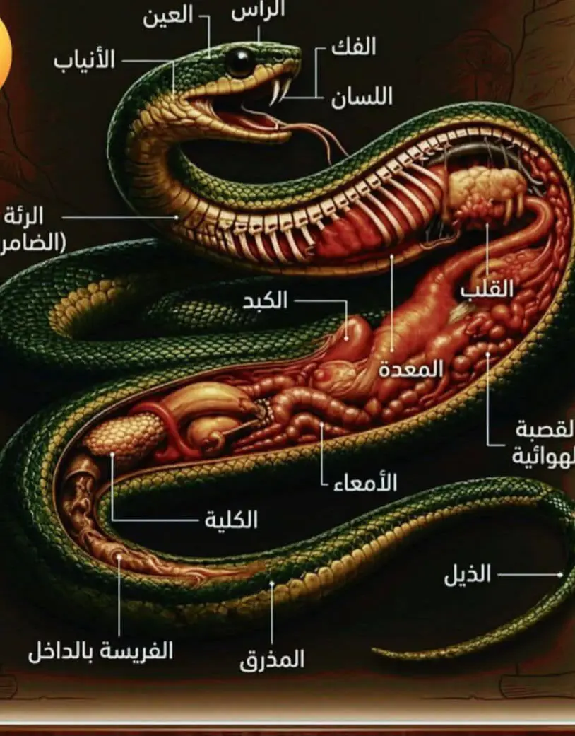 تعرف على التشريح الداخلي لجسم الثعبان 