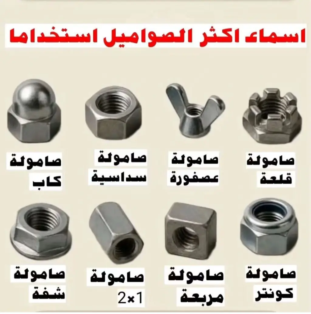 تعرف على أنواع الصواميل الأكثر استخداما 
