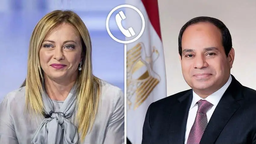 السيسي يبحث مع ميلوني تليفونيا ملف الهجرة غير الشرعية وزيادة الاستثمارات الإيطالية في مصر 