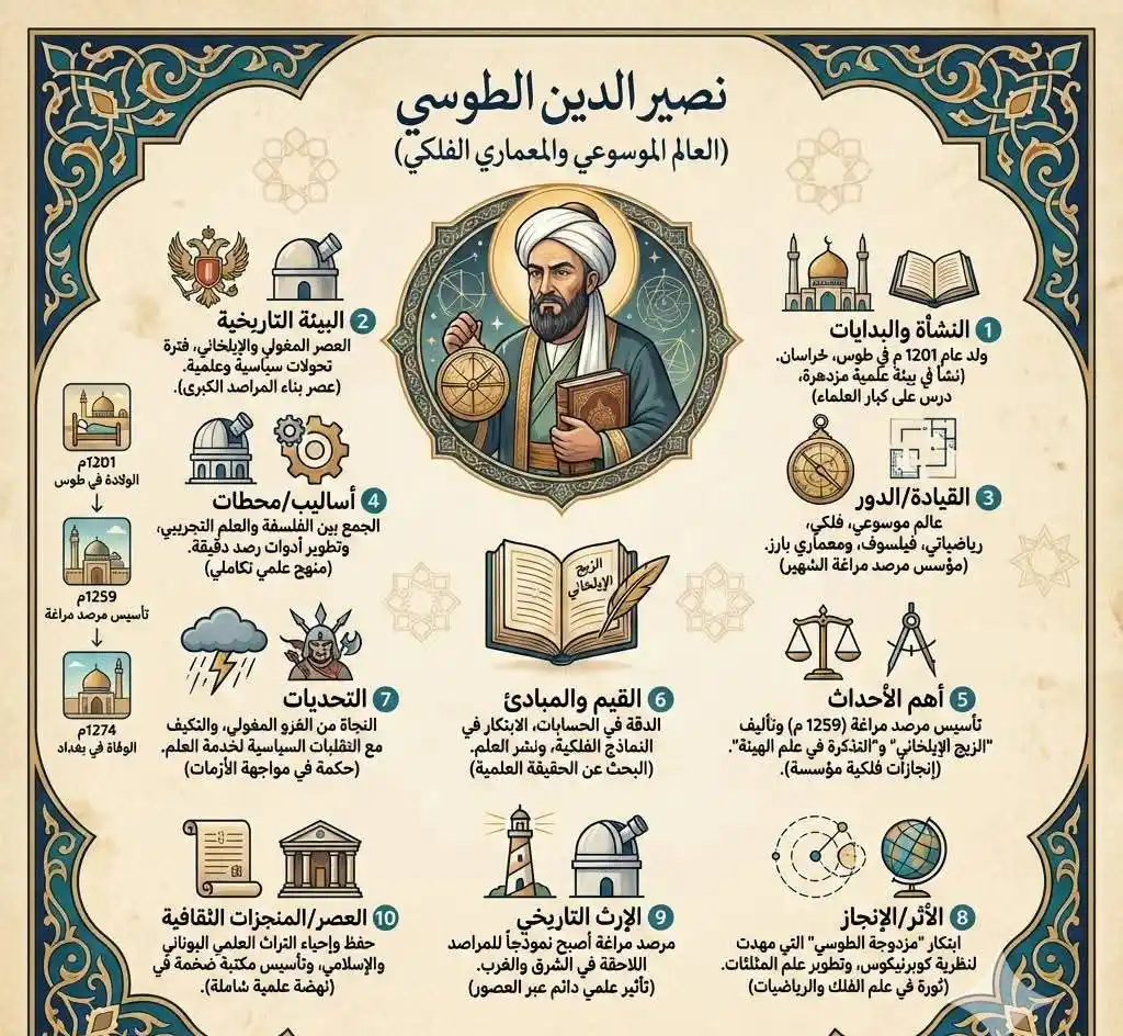 نصير الدين الطوسي.. العالم الموسوعي الذي أعاد بناء الفلك الإسلامي من رماد المغول