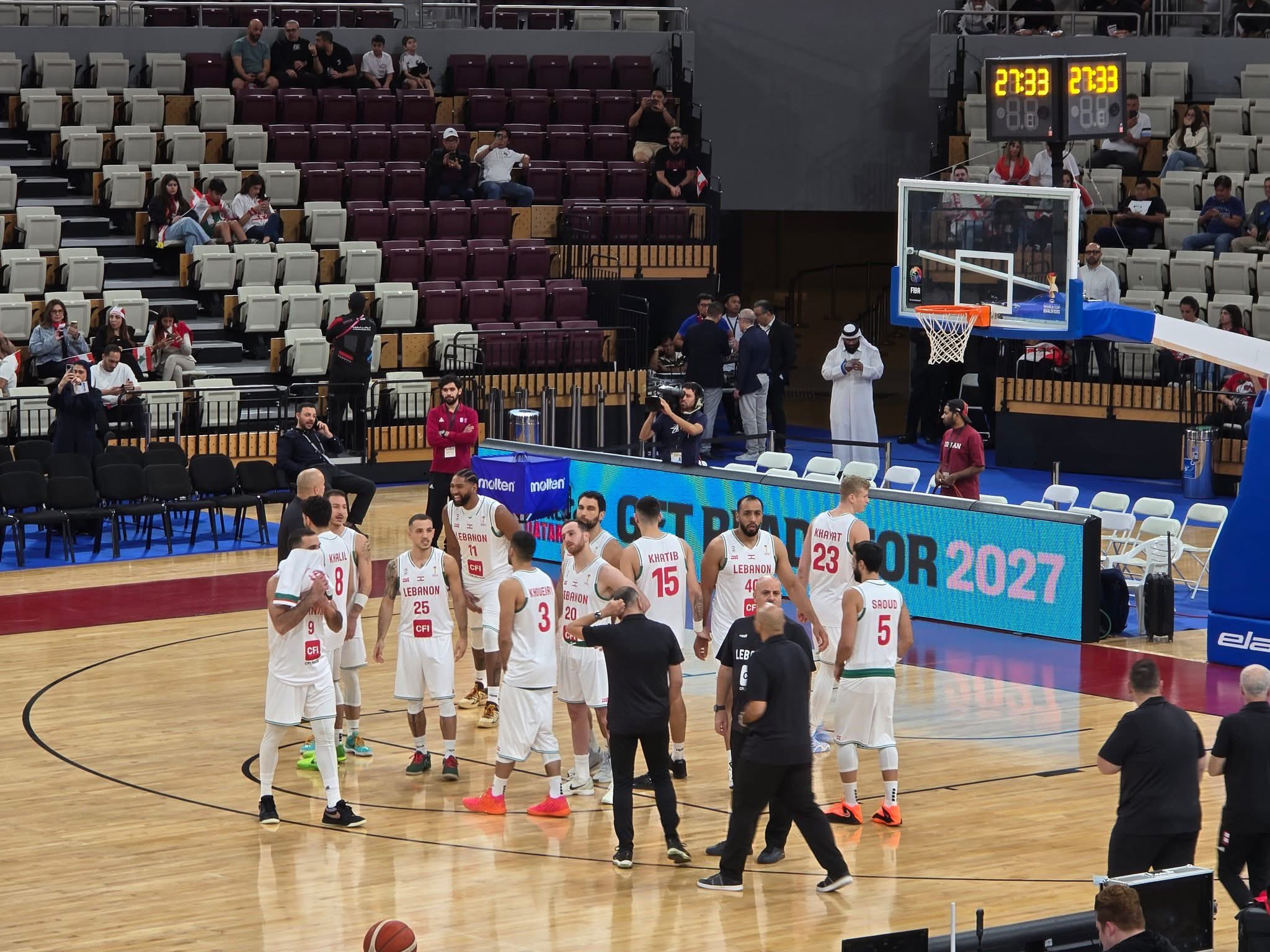 ‏ لبنان تفوز على  قطر 75-74 ضمن تصفيات كأس العالم لكرة السلة