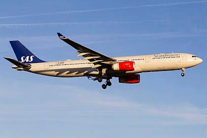 تسرب زيت  محرك  إيرباص الاسكندنافية A330  والطائرة تهبط احتياطيا في (خليج البجع).